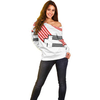 Swiss Football Custom Off Shoulder Sweater 1990-1992 Retro White Switzerland Vintage