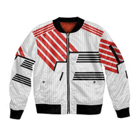 Swiss Football Custom Sleeve Zip Bomber Jacket 1990-1992 Retro White Switzerland Vintage