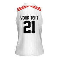 Swiss Football Custom Women Sleeveless Polo Shirt 1990-1992 Retro White Switzerland Vintage