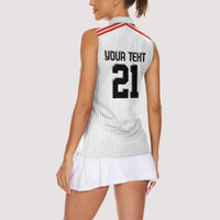 Swiss Football Custom Women Sleeveless Polo Shirt 1990-1992 Retro White Switzerland Vintage