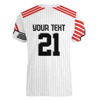 Swiss Football Custom Women V-Neck T-Shirt 1990-1992 Retro White Switzerland Vintage