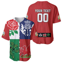 Custom British Lions Baseball Jersey Combination of England Irish Scottish Welsh