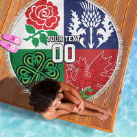 Custom British Lions Beach Blanket Combination of England Irish Scottish Welsh