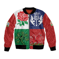 Custom British Lions Bomber Jacket Combination of England Irish Scottish Welsh