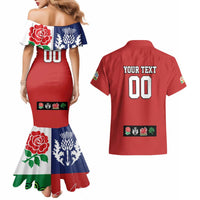Custom British Lions Couples Matching Mermaid Dress and Hawaiian Shirt Combination of England Irish Scottish Welsh