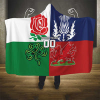 Custom British Lions Hooded Blanket Combination of England Irish Scottish Welsh