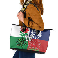Custom British Lions Leather Tote Bag Combination of England Irish Scottish Welsh