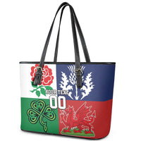 Custom British Lions Leather Tote Bag Combination of England Irish Scottish Welsh