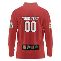 Custom British Lions Long Sleeve Polo Shirt Combination of England Irish Scottish Welsh