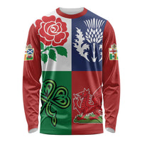 Custom British Lions Long Sleeve Shirt Combination of England Irish Scottish Welsh