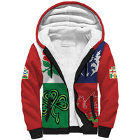 Custom British Lions Sherpa Hoodie Combination of England Irish Scottish Welsh