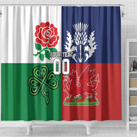 Custom British Lions Shower Curtain Combination of England Irish Scottish Welsh
