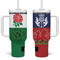 Custom British Lions Tumbler With Handle Combination of England Irish Scottish Welsh