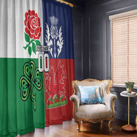 Custom British Lions Window Curtain Combination of England Irish Scottish Welsh