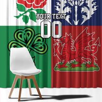 Custom British Lions Window Curtain Combination of England Irish Scottish Welsh