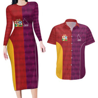 Custom British Lions Australia Queensland Couples Matching Long Sleeve Bodycon Dress and Hawaiian Shirt Sporty Style