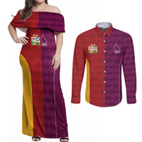 Custom British Lions Australia Queensland Couples Matching Off Shoulder Maxi Dress and Long Sleeve Button Shirt Sporty Style