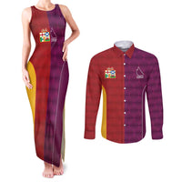 Custom British Lions Australia Queensland Couples Matching Tank Maxi Dress and Long Sleeve Button Shirt Sporty Style