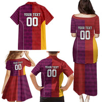 Custom British Lions Australia Queensland Family Matching Puletasi and Hawaiian Shirt Sporty Style
