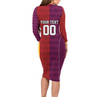 Custom British Lions Australia Queensland Long Sleeve Bodycon Dress Sporty Style