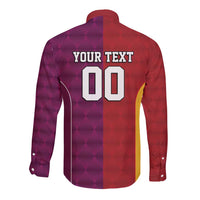 Custom British Lions Australia Queensland Long Sleeve Button Shirt Sporty Style