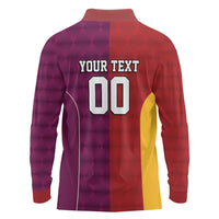 Custom British Lions Australia Queensland Long Sleeve Polo Shirt Sporty Style