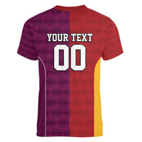 Custom British Lions Australia Queensland Women V-Neck T-Shirt Sporty Style