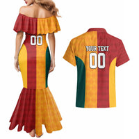 Custom British Lions Australia Wallabies Couples Matching Mermaid Dress and Hawaiian Shirt Sporty Style