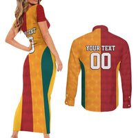 Custom British Lions Australia Wallabies Couples Matching Short Sleeve Bodycon Dress and Long Sleeve Button Shirt Sporty Style