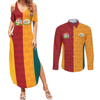 Custom British Lions Australia Wallabies Couples Matching Summer Maxi Dress and Long Sleeve Button Shirt Sporty Style