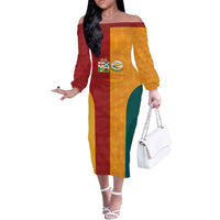 Custom British Lions Australia Wallabies Off The Shoulder Long Sleeve Dress Sporty Style