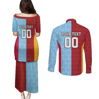 Custom British Lions Australia Waratahs Couples Matching Puletasi and Long Sleeve Button Shirt Sporty Style