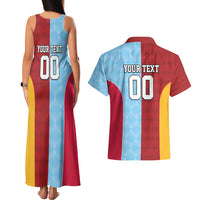 Custom British Lions Australia Waratahs Couples Matching Tank Maxi Dress and Hawaiian Shirt Sporty Style