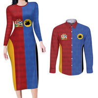 Custom British Lions Australia Western Force Couples Matching Long Sleeve Bodycon Dress and Long Sleeve Button Shirt Sporty Style