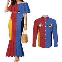 Custom British Lions Australia Western Force Couples Matching Mermaid Dress and Long Sleeve Button Shirt Sporty Style