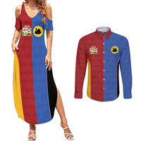 Custom British Lions Australia Western Force Couples Matching Summer Maxi Dress and Long Sleeve Button Shirt Sporty Style