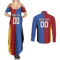 Custom British Lions Australia Western Force Couples Matching Summer Maxi Dress and Long Sleeve Button Shirt Sporty Style