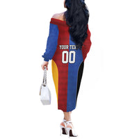 Custom British Lions Australia Western Force Off The Shoulder Long Sleeve Dress Sporty Style