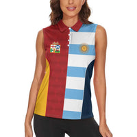 Custom British Lions-Argentina Women Sleeveless Polo Shirt Sporty Style