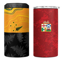 Custom British Lions-AUNZ 4 in 1 Can Cooler Tumbler Australia-New Zealand Indigenous Motif