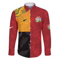 Custom British Lions-AUNZ Family Matching Long Sleeve Bodycon Dress and Hawaiian Shirt Australia-New Zealand Indigenous Motif
