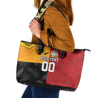 Custom British Lions-AUNZ Leather Tote Bag Australia-New Zealand Indigenous Motif