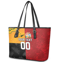 Custom British Lions-AUNZ Leather Tote Bag Australia-New Zealand Indigenous Motif