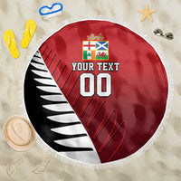 Custom British Lions New Zealand Beach Blanket Half Black Fern