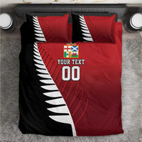 Custom British Lions New Zealand Bedding Set Half Black Fern