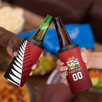 Custom British Lions New Zealand 4 in 1 Can Cooler Tumbler Half Black Fern