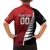 Custom British Lions New Zealand Kid Hawaiian Shirt Half Black Fern