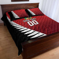 Custom British Lions New Zealand Quilt Bed Set Half Black Fern