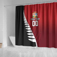 Custom British Lions New Zealand Shower Curtain Half Black Fern