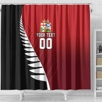 Custom British Lions New Zealand Shower Curtain Half Black Fern
